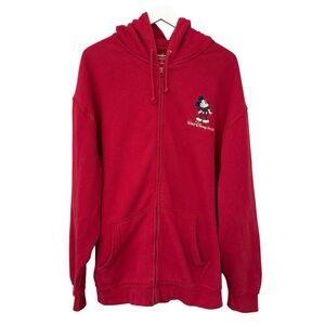 Disney Parks Walt Disney World Embroidered Mickey Mouse Full Zip Hoodie U.S. XL